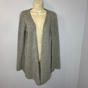 Minnie Rose Cashmere Open Front Cardigan Sweater Lightweight Sz XS Grey